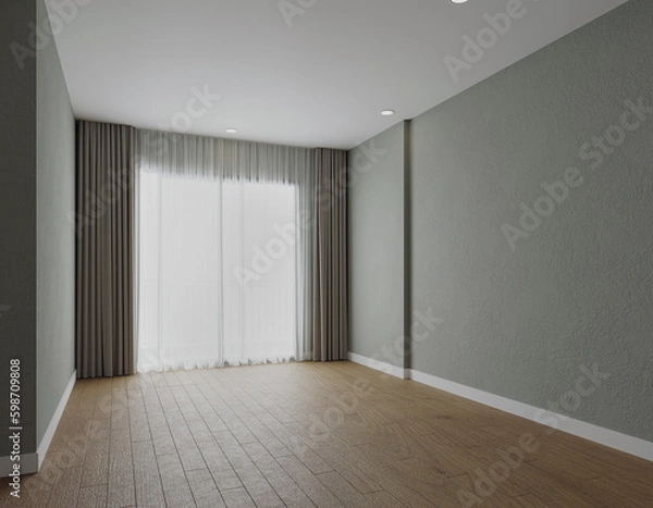 Fototapeta Empty modern interior room 3d render