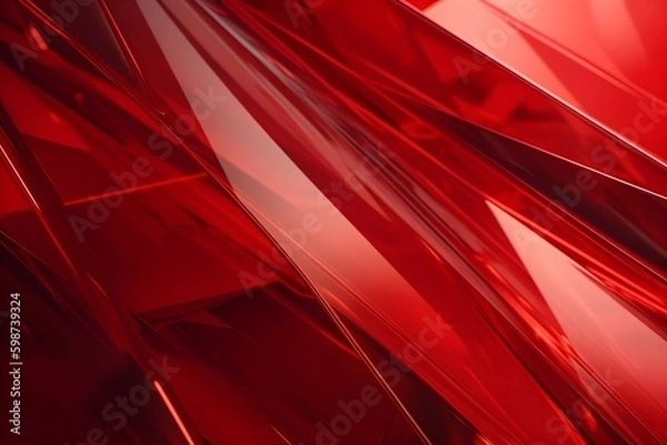 Fototapeta 3D Render of red Abstract Ethereal Glass Shards Background
