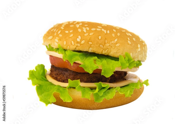Fototapeta big cheeseburger isolated