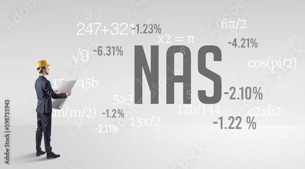 Fototapeta Engineer in hard hat with abbreviation