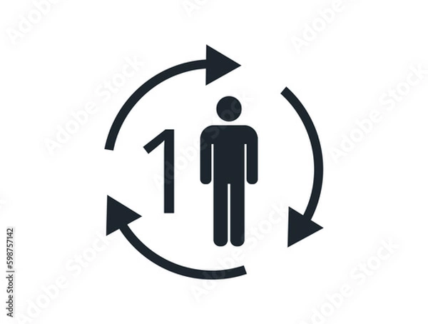Obraz Single Patient and Multiple Use Symbol. 