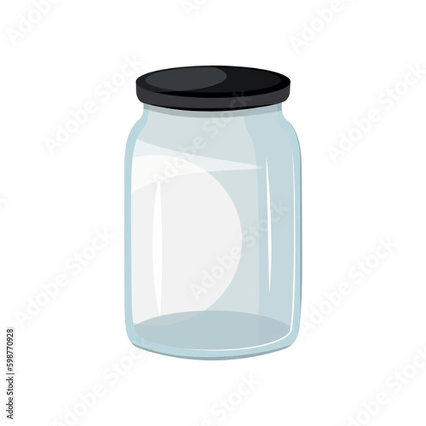Fototapeta Glass jar for pickled products on a transparent background.