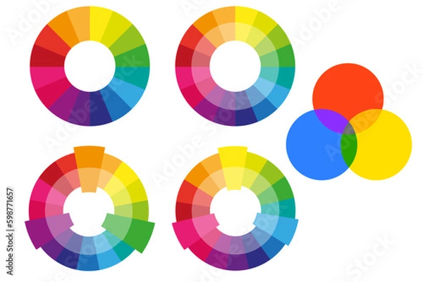 Obraz Complementary color wheel flat vector icon for apps and websites. Vector illustration. 