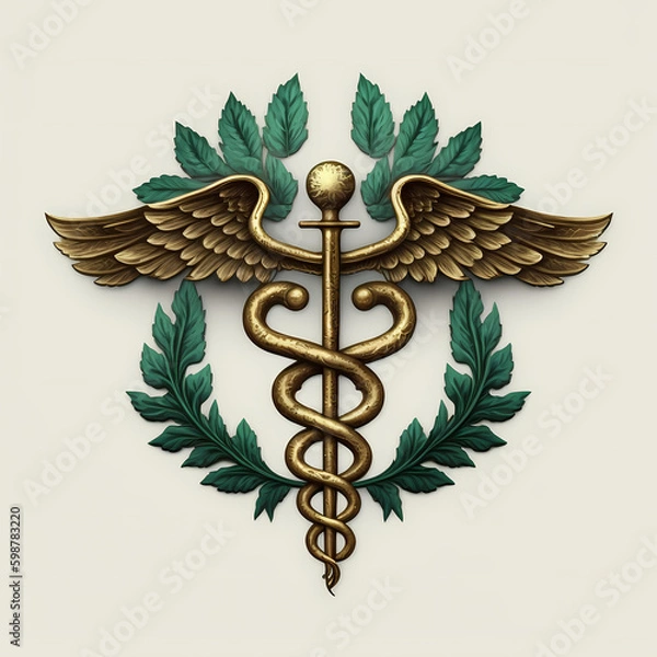 Obraz caduceus symbol. Generative AI