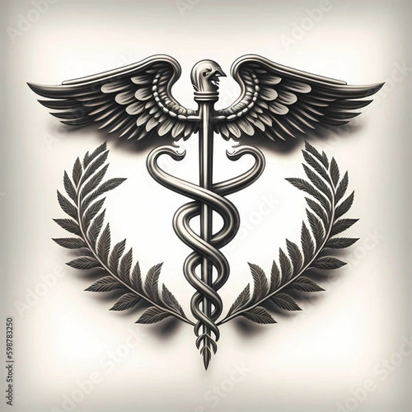 Obraz caduceus symbol. Generative AI