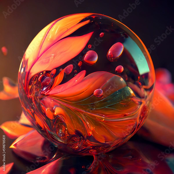 Fototapeta crystal ball in a glass - Generated by Artificial Intelligence