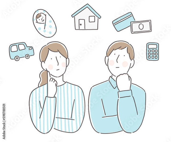 Obraz ライフプランニング　将来を考える男性と女性