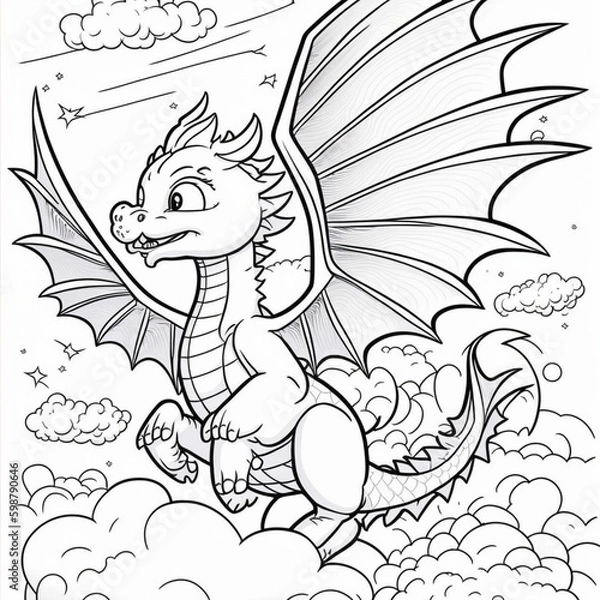 Fototapeta coloring page - Generated by Artificial Intelligence