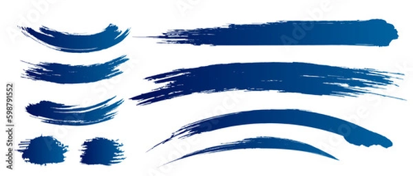 Fototapeta 手描きブラシストロークの素材セット。美しい筆跡。

