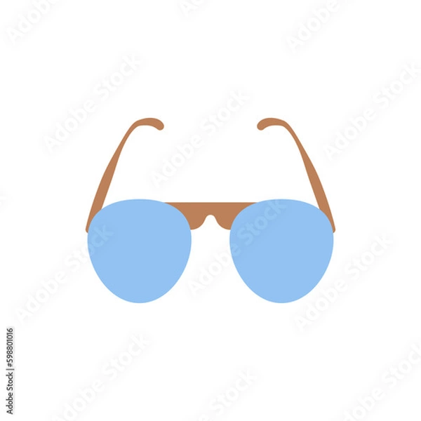 Obraz Sunglasses isolated on white background. Cool eyeglasses clip art. Summer accessory icon. Flat vector illustration