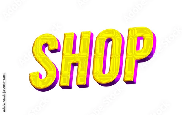 Obraz 3d word shop text cutout