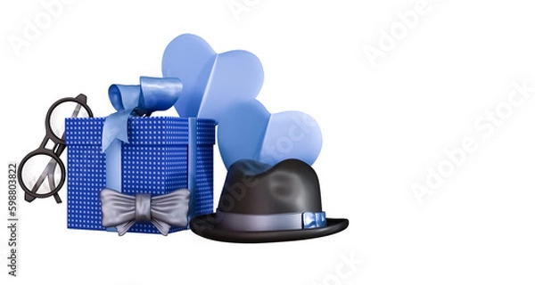 Obraz Fatheres day 3d elements cutout