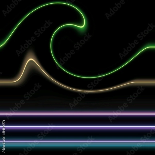 Fototapeta Colorful creative waves, spectrum, lines, rainbow, abstract background