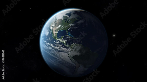 Fototapeta A view of the earth from space. Generative AI