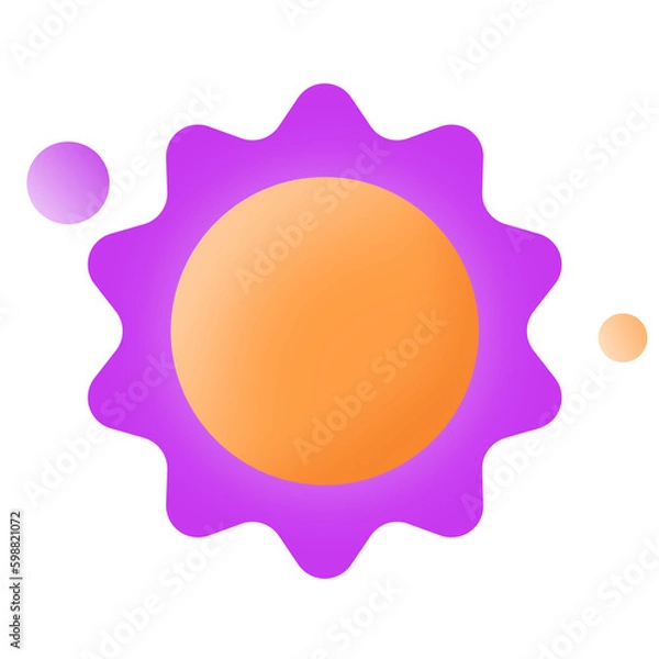 Obraz 3d purple sun icon symbol design, 3d weather or brightness button for app UI