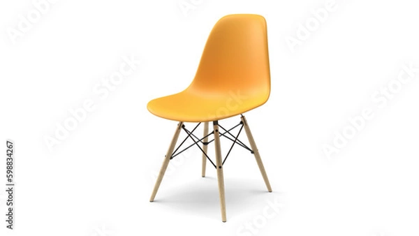 Fototapeta 3d render chair isolated with shadow view from the right