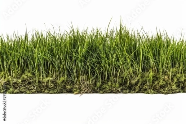 Obraz green grass field isolated on white background