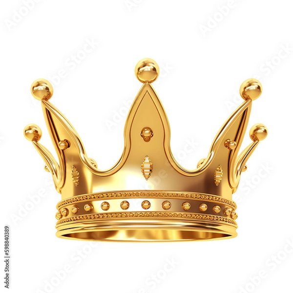 Fototapeta golden crown isolated on transparent background
