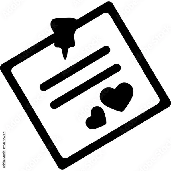 Fototapeta Love Note Icon