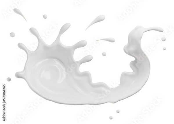 Fototapeta Milk splasht png file , 3D Rendering, 3D illustration