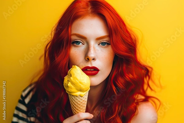 Obraz Junge Frau ist Eis , KI generiert