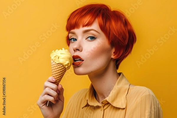 Obraz Junge Frau ist Eis , KI generiert