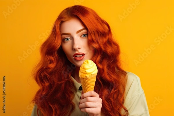 Obraz Junge Frau ist Eis , KI generiert