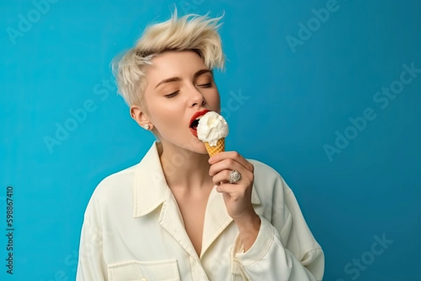 Obraz Junge Frau ist Eis , KI generiert