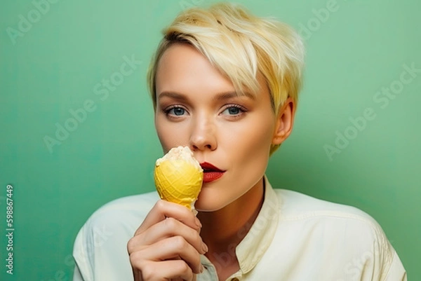 Obraz Junge Frau ist Eis , KI generiert