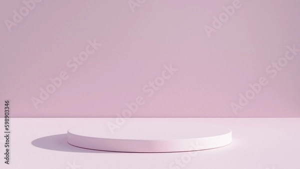 Obraz Podium Background 3D ,There is an area for displaying products ,promote products, Product presentation,3D rendering,show cosmetic product display,help the product stand out,3D Mock up,Minimal style,