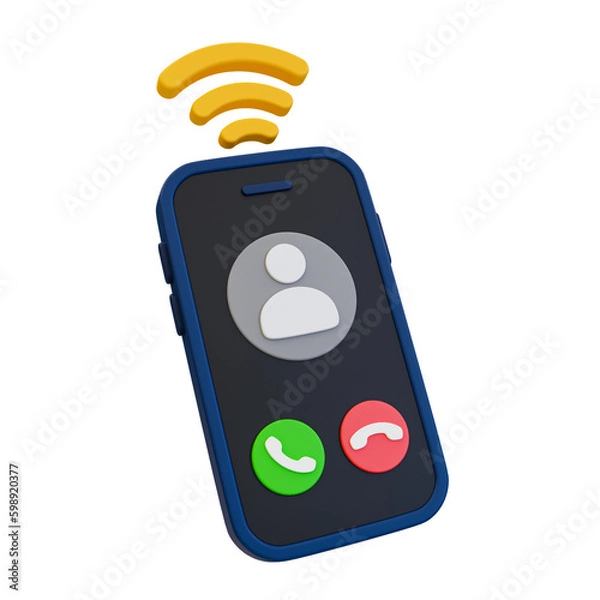 Fototapeta 3d minimal phone call screen. smartphone with incoming call screen. 3d illustration.
