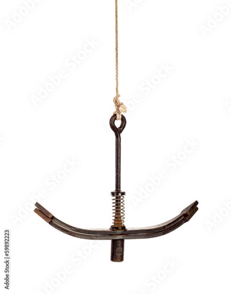 Obraz Anchor on rope isolated