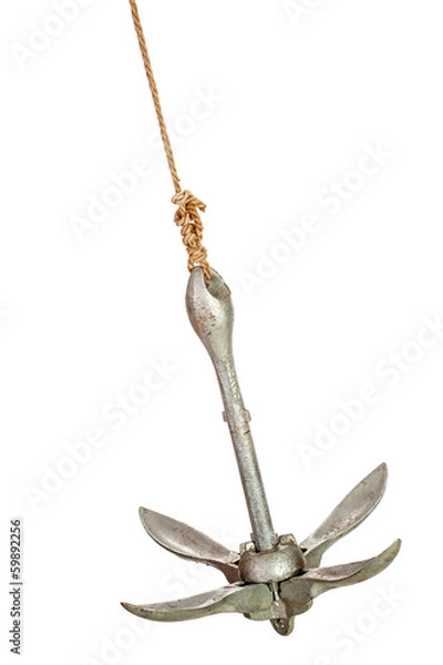 Obraz Anchor on rope isolated