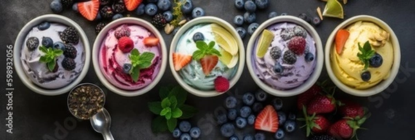 Obraz Appetizing ice cream. Aesthetically attractive ice cream. Generative AI