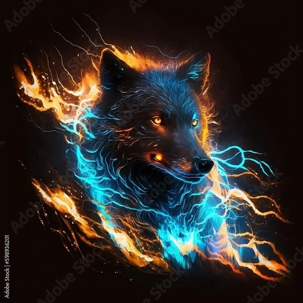 Fototapeta Lightning wolf