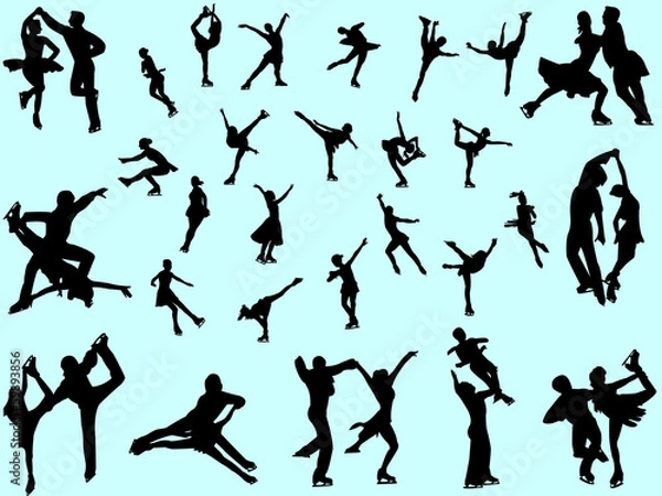 Obraz People skating - vector