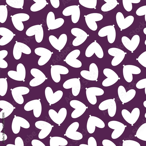 Obraz Purple seamless pattern with heart shaped balloon