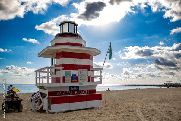 Obraz lifeguard tower on the beach