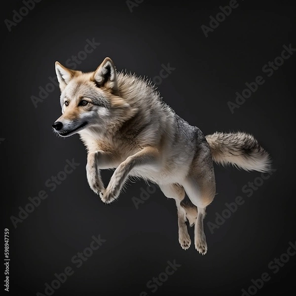 Fototapeta wolf jumping