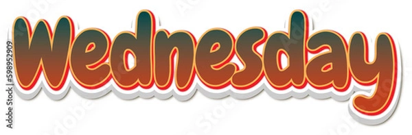 Fototapeta Isolated Wednesday 3D Gradient Text