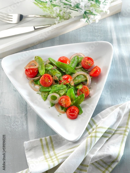 Obraz Erbsenschotensalat