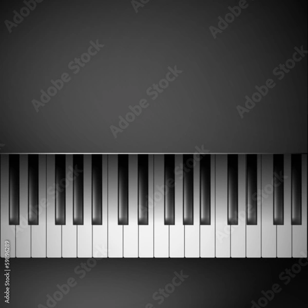Obraz Piano keys on black background