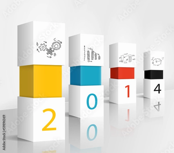 Obraz New year 2014 technology concept