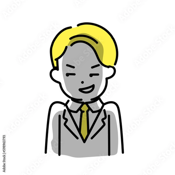 Fototapeta かわいい人物のイラストシリーズ _ 男性のオフィスワーカー _ 企む　