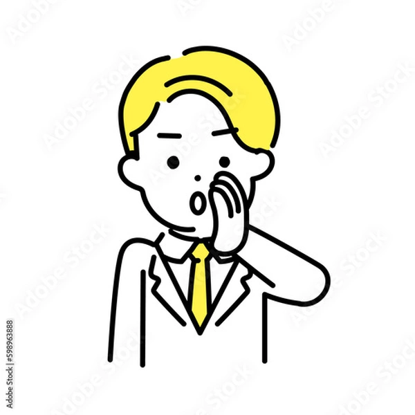 Fototapeta かわいい人物のイラストシリーズ _ 男性のオフィスワーカー _ 内緒話　