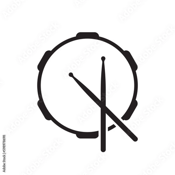 Fototapeta Drum vector icon. Drum flat sign design illustration. Drums symbol pictogram. UX UI icon