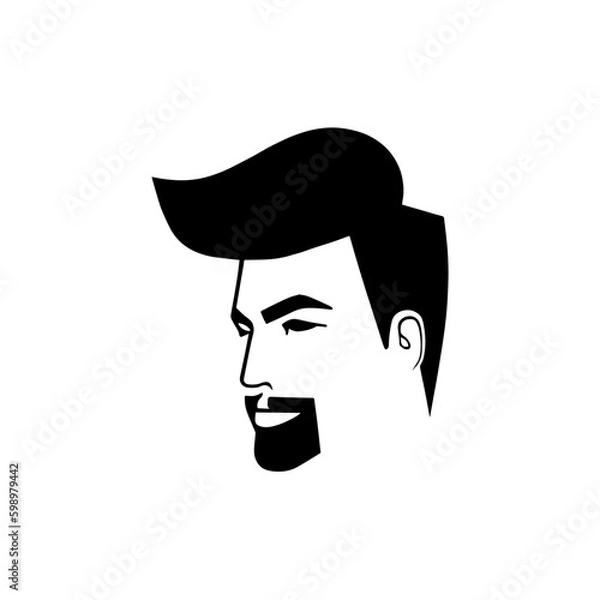 Obraz man hair style vector design black and white