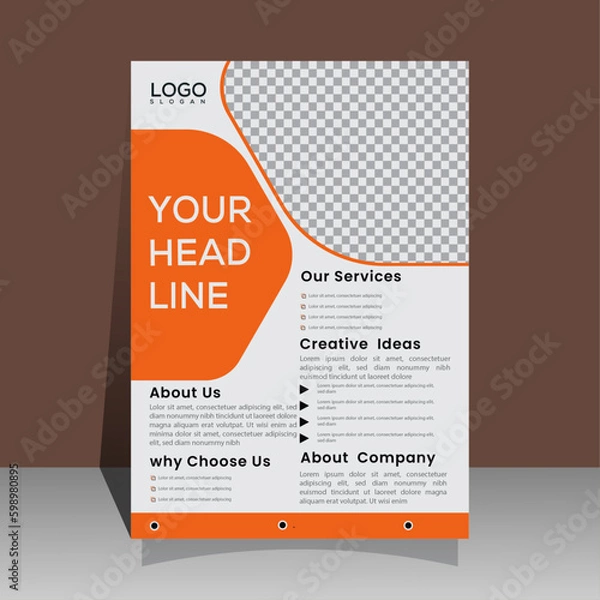 Fototapeta Corporate business A4 flyer template vector design set advertise marketing, promotion, cover page. IT Company, creative Unique Design Create Graphic design layout