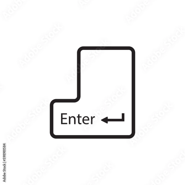Fototapeta Enter button vector icon. Enter flat sign design. Keyboard enter button symbol pictogram. UX UI icon