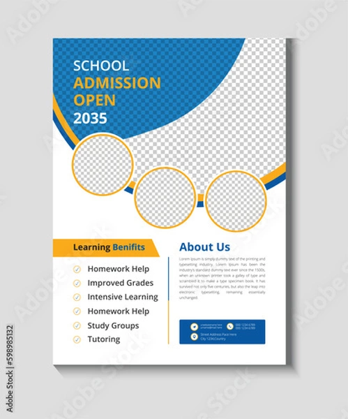 Obraz A4 school flyer template design